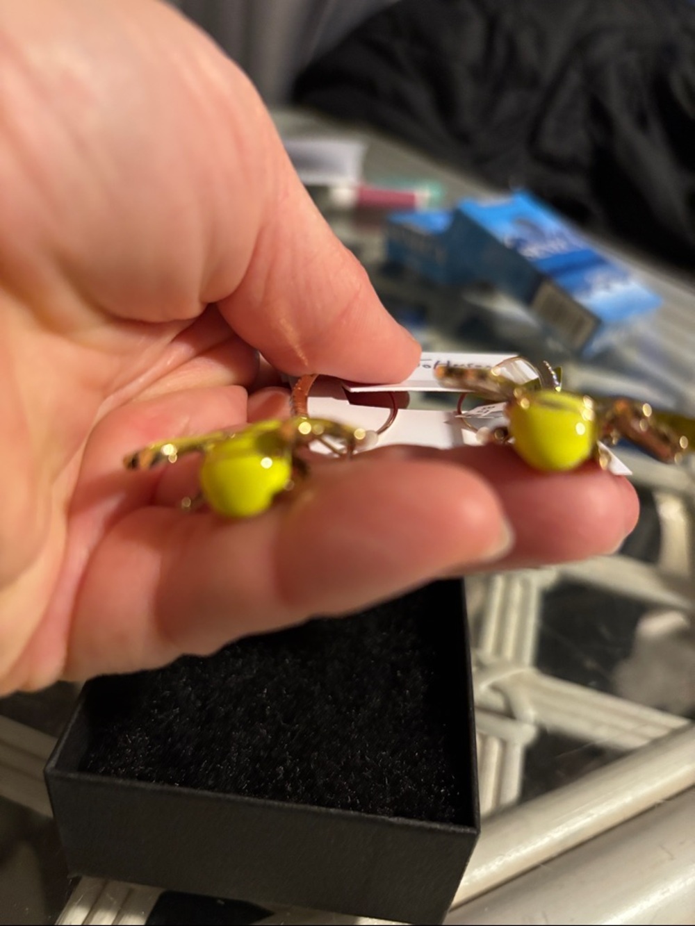 Betsey Johnson Yellow Enamel Bee Drop Earrings NWT - Picture 7 of 7